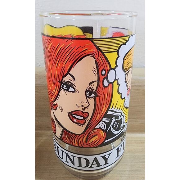 Vintage Brenda Starr Reporter Glass “The Sunday Funnies” Comic 1976 Libbey 5 3/4 - Picture 1 of 6